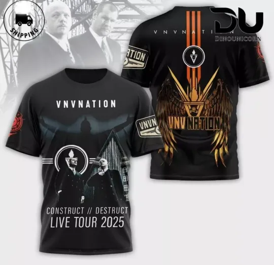 Discover VNV Nation Live Tour 2025 3D T-Shirt, VNV Nation Live Tour 2025 3D T-Shirt