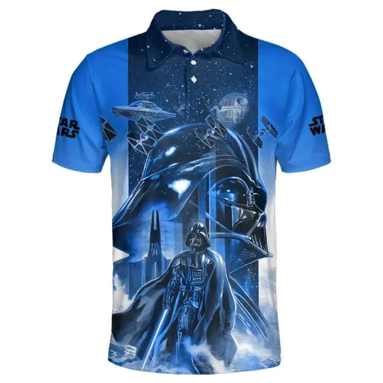 Discover I'm A Big Fan Of Darthh Vaderr Galaxy Theme Father's Short Sleeve Men's Polo Shirt