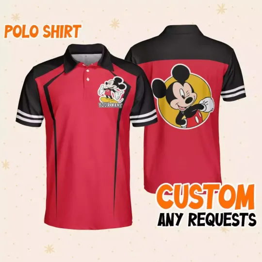 Discover Personalized Never Too Old For Mickeyy mouse Father Short Sleeve Men's Polo Shirt