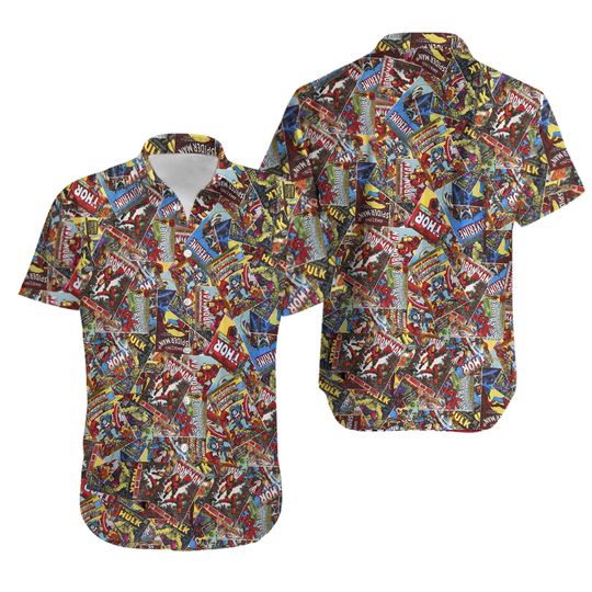 Discover Superhero Universe Aloha Shirt, Comics Captain Superhero
