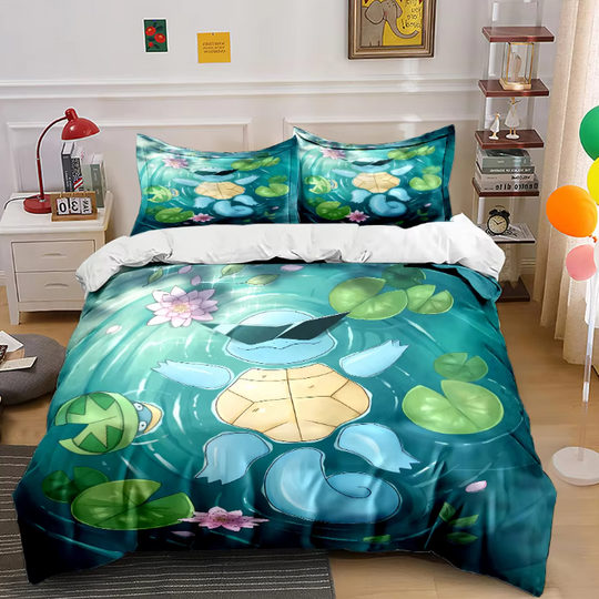 Discover Japanese Anime PKM Squirtle Bedding Set