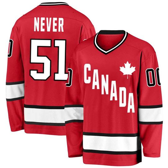 Discover Canada "Never 51" Hockey Jersey, Personalized Sports Uniform for Hockey Fans Gift