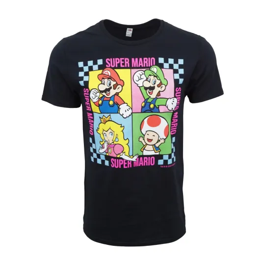 Discover NINTENDO SUPER MARIO CHECKERED PORTRAIT T SHIRT  LICENSE T SHIRT