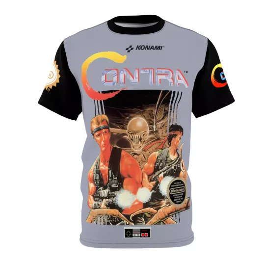 Discover Contra 1988 NES Retro Vintage Nintendo Video Game Cover T-Shirt