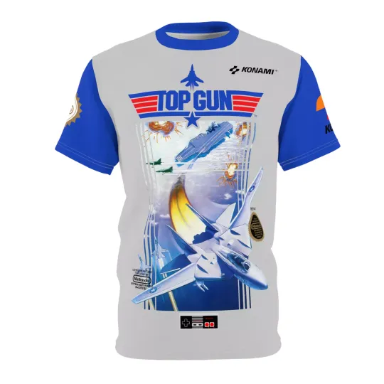 Discover Top Gun 1987 NES Retro Video Game Nintendo Box Cover Game T-Shirt