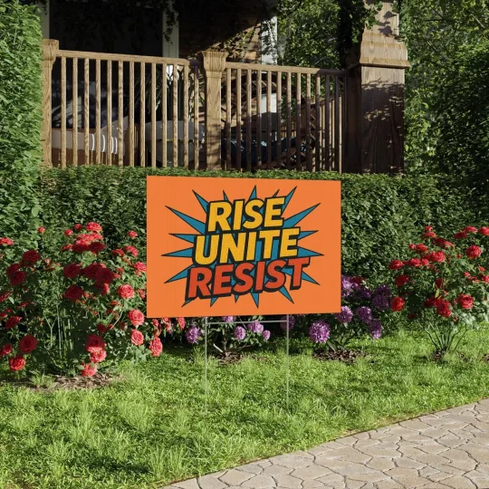 Discover Retro Rise Unite Resist Anti Trump FDT Foxtrot Delta Tango Political Yard Sign