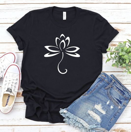 Discover Lotus Shirt, Lotus T Shirt, Flower T-shirt, Minimalist Lotus Tee, Gift for Mom shirt