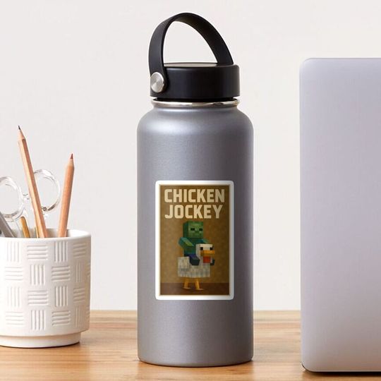 Discover chicken jockey Sticker