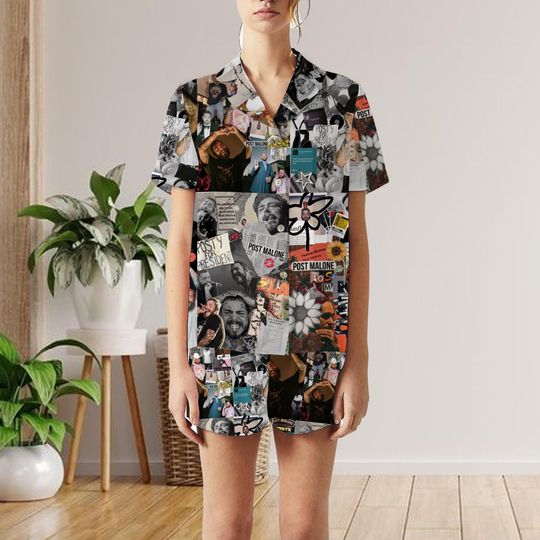 Discover Post Malone Shorts Pajama Set, Post Malone Pajamas short Set, Rap Pajamas short Set, Pajamas Short set