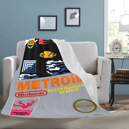 Discover Vintage Style Retro METROID NES Box Nintendo Ultra-Soft Micro Fleece Blanket