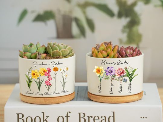 Discover Mother's Day Gift Planter,Personalized Flower Pot, Birth Month Flower Plant Pot