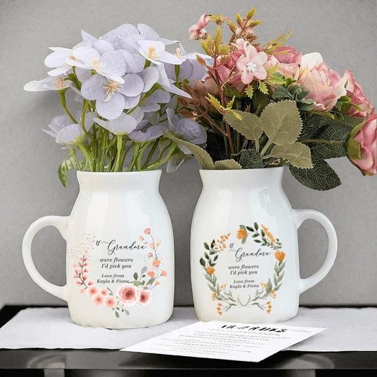 Discover Personalised If Grandma Were Flowers Vase, Mother Day Flower Jug, Flower Vase