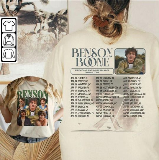 Discover Benson Boone Fireworks and Rollerblades Tour Shirt Concert Fan Gift