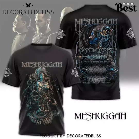 Discover Meshuggah – Cannibal Corpse North American Tour 2025 3D T-Shirt