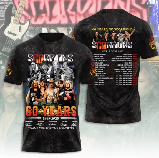 Discover Sc0rpions 3D T-Shirt Rock Band Graphic Tee