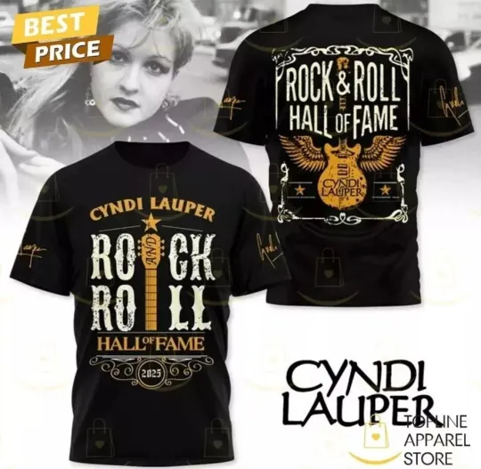 Discover Cyndi Lauper Rock   Roll Hall Of Fame 2025 3D T-Shirt