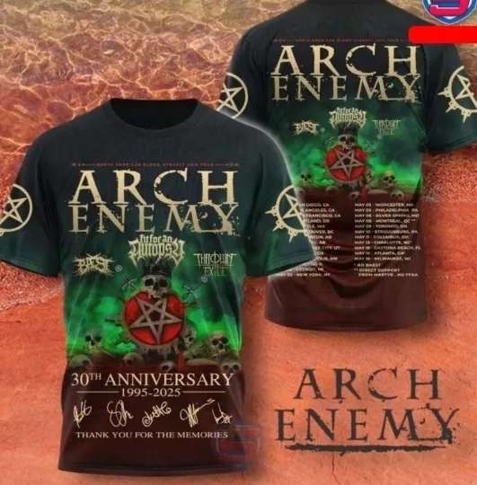 Discover Arch Enemy North American Blood Dynasty 2025 Tour 3D T-shirt