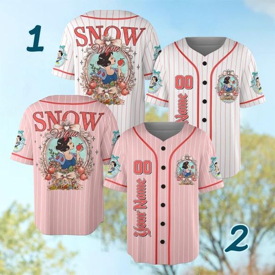 Discover Custom Disneyyy Princess Snoww Whitee Baseball Jersey