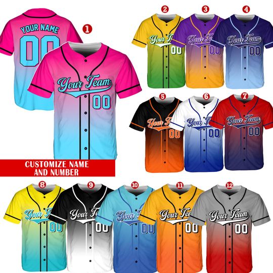 Discover Personalized Team Name And Number Baseball Jersey, Custom Baseball Jersey Shirt, Baseball Jersey Uniform For Baseball Fans Baseball Lovers