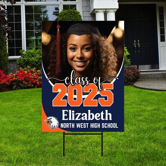 Discover Personalized Graduation Yard Sign 2025 with Photo - Grad Sign, Class of 2025, Custom Graduation 2025 Yard Sign