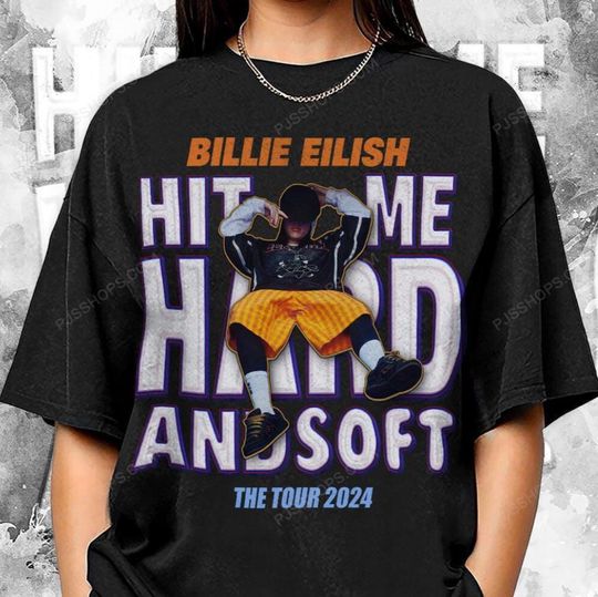 Discover Billie Eilish Vintage 90S Shirt, Bootleg Music Art Hit Me Hard And Soft Tour