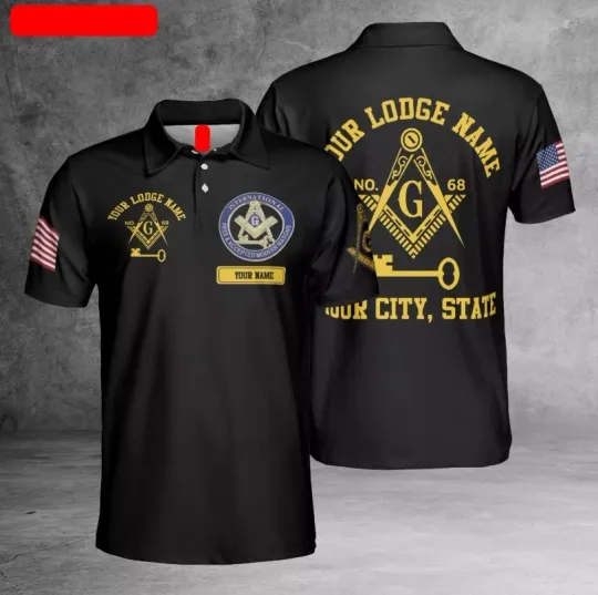 Discover Personalized International Masonic Emblem 3D Polo Shirt