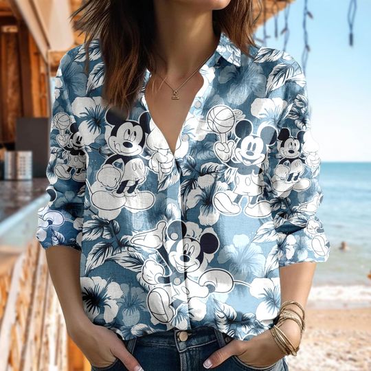 Discover Tropical Disneyyy Mickeyy mouse Women Blouse