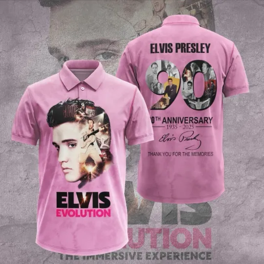 Discover 50th Anniversary 1935-2025 Elvis Presley 3D Polo Shirt