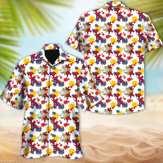 Discover spider-man Marvel Hawaiian Shirt, Spider Man Superhero Button Up, spider-man Super Hero Characters Hawaii Gift, Vacation Family Trip Tee