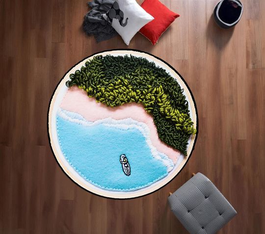Discover Green Moss Rug, moss looking soft digital print carpet, Custom Rugs, Moss Abstract Rug