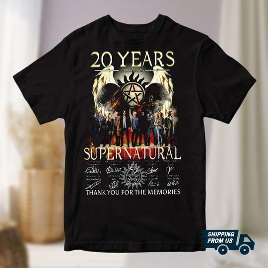 Discover Supernatural 20 Years Shirt, Supernatural Thanks For Memories T-Shirt