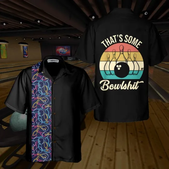 Discover Thats Some Bowlshit Hawaiian Shirt Funny Bowling Shirt Best Gift For Bowling Player