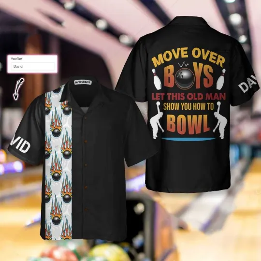 Discover Bowling Move Over Boys Custom Hawaiian Shirt Personalized Bowling Shirt B