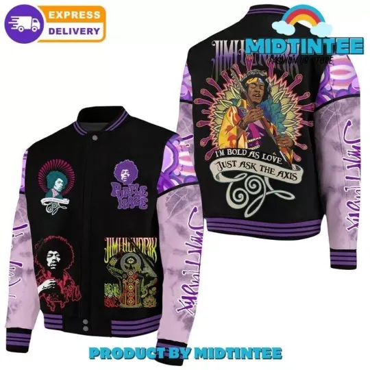 Discover Jimi Hendrix I'M Bold As Love Just Ask The Axis Baseball Jacket