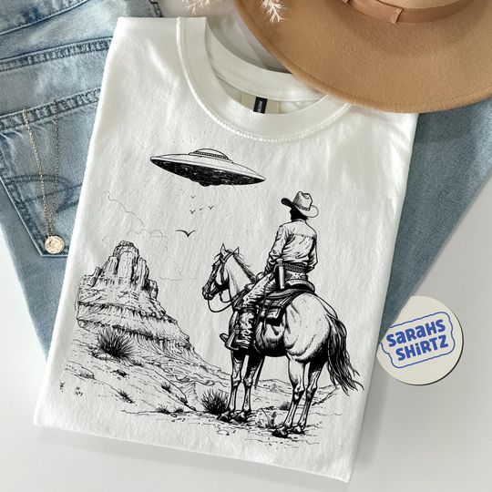 Discover Ufo Western Shirt, Retro T-Shirt, Vintage Cowboy TShirt, Rodeo T Shirt