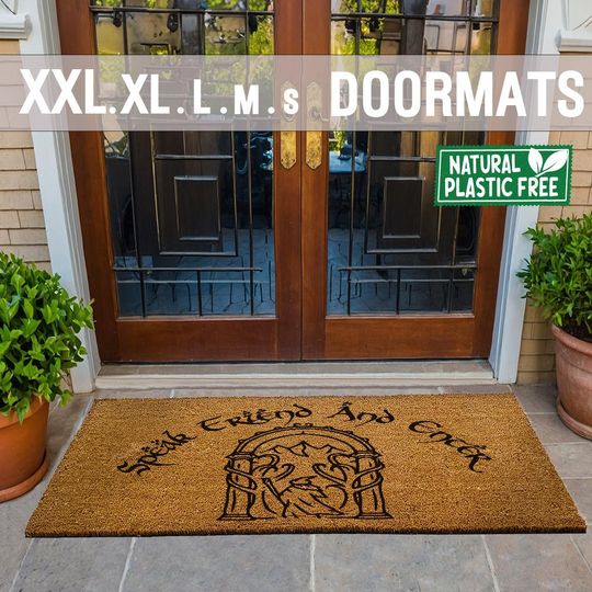 Discover Speak Friend and Enter Extra Large Doormat Natural Eco Friendly Coir Rubber
