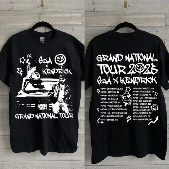 Discover Vintage Ken drick Lamar SZ A Grand National Tour 2025 Shirt, Kend rick Lamar SZA
