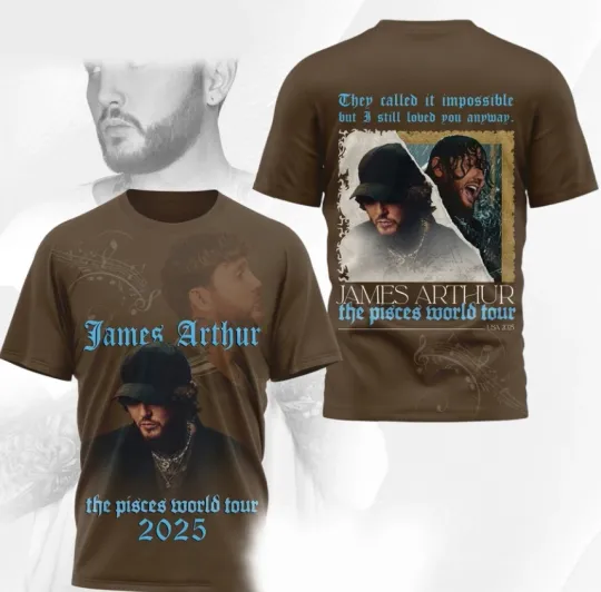 Discover James Arthur The Pisces World Tour 2025 AOP 3D T-shirt