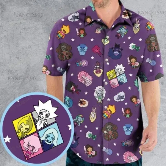 Discover Crystal Gems Steven Universe Hawaiian Shirt, Fun Gifts for Cartoon Fans
