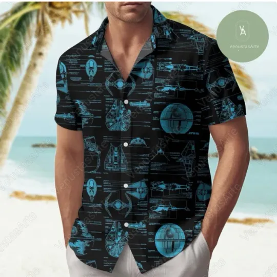 Discover Starr Warss Blueprint 3D HAWAII SHIRT HALLOWEEN GIFT CHRISTMAS GIFT