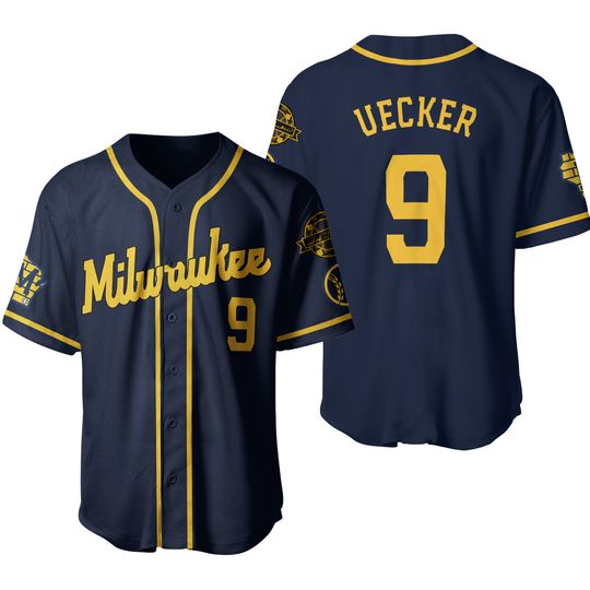 Discover Bob Uecker Brewers Navy Bob Uecker Baseball Jersey All Size