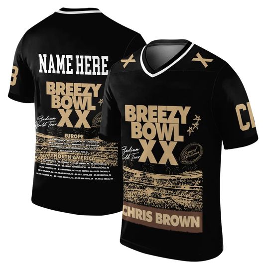 Discover Chris Brown Breezy Bowl Tour Jersey, Chris brown merch, Breezy bowl merch