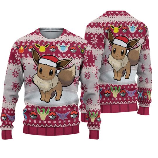 Discover Christmas Eevee Sweater, PKM Eevee Sweater