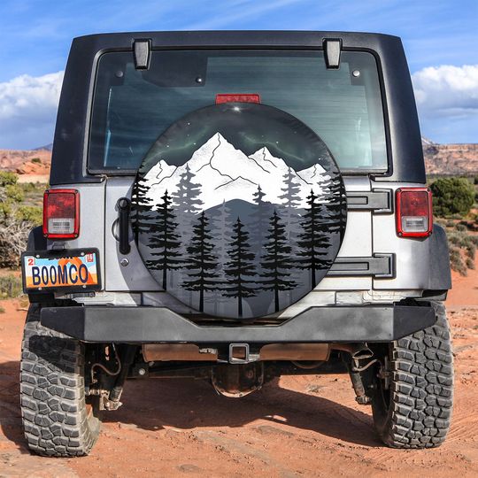 Discover Mountain And Northern Lights Spare Tire Cover