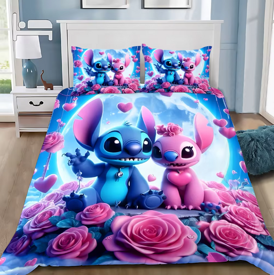 Discover Duvet Cover Pillowcase Bedding Set Cute Funny Stitchs