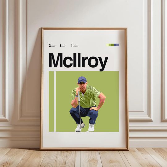 Discover Rory McIlory Poster, Golf Art, Golf Gift