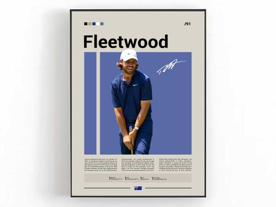Discover Tommy Fleetwood Golf Poster, Gift for Golf Lovers and Fans