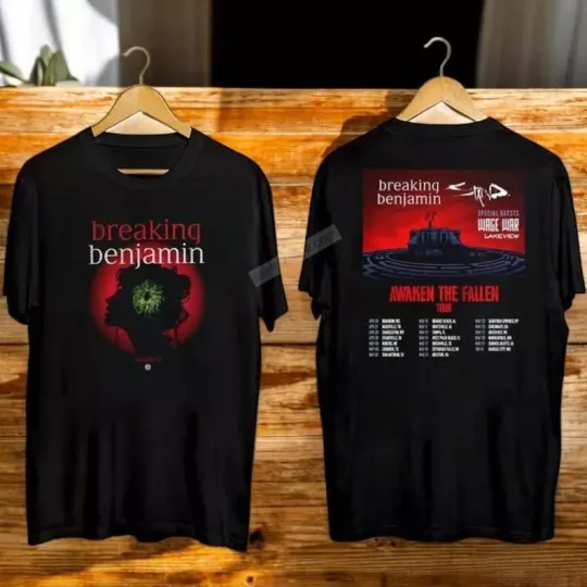 Discover Breaking Benjamin Awaken The Fallen Tour 2025 Concert T-Shirt