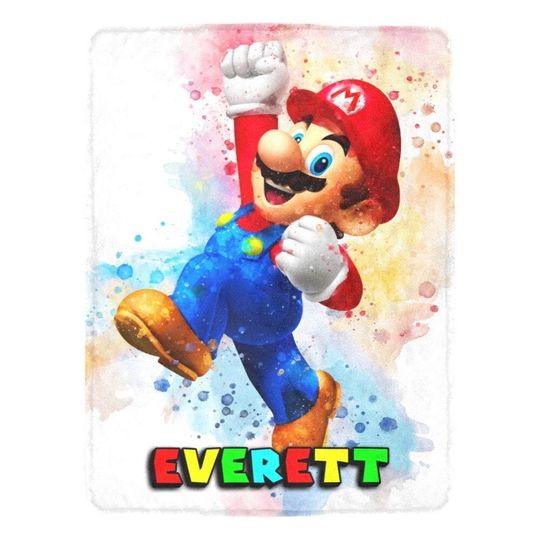 Discover Mario Gift Blanket with Personalized Name