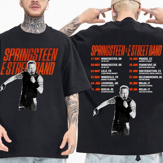 Discover Bruce Springsteen and E Street 2025 Tour Double Sided T-shirt